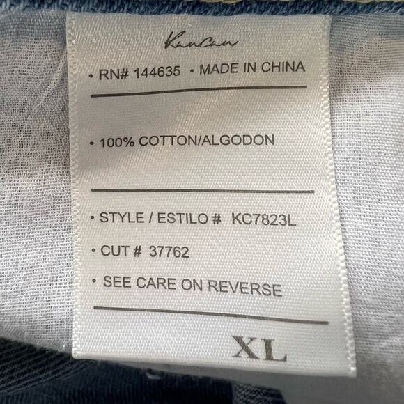 NWT Kancan Ultra High Rise Button Fly Jean Short size XL, Light Wash, Distressed - Picture 8 of 16